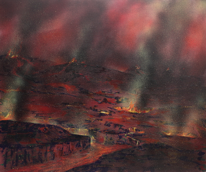 Feuerland, Acryl / Nessel, 125 x 150 cm, 1993